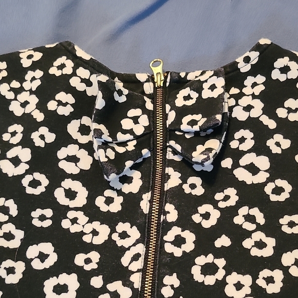 Gymboree Girls Size 8 Floral Black & White Dress EUC Cute Bow On Back Top Zipper - Picture 8 of 9